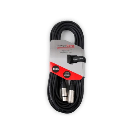 Stagecore 10m Female XLR To Male XLR Connector Black